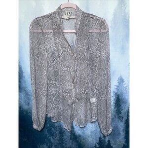 haute hippie silk button up snakeskin print blouse XS